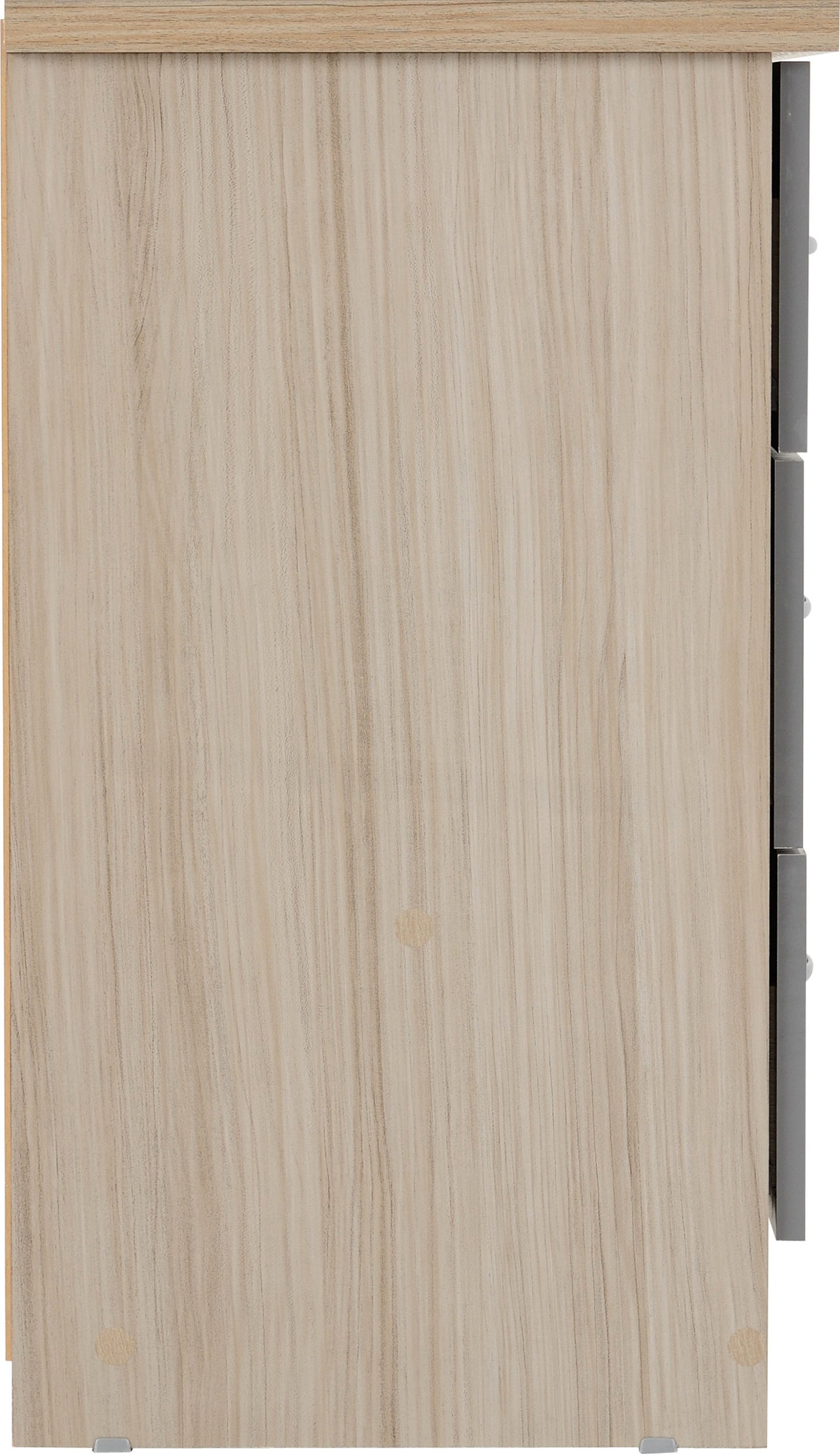 Nevada 3 Drawer Chest - Grey Gloss/Light Oak Effect Veneer