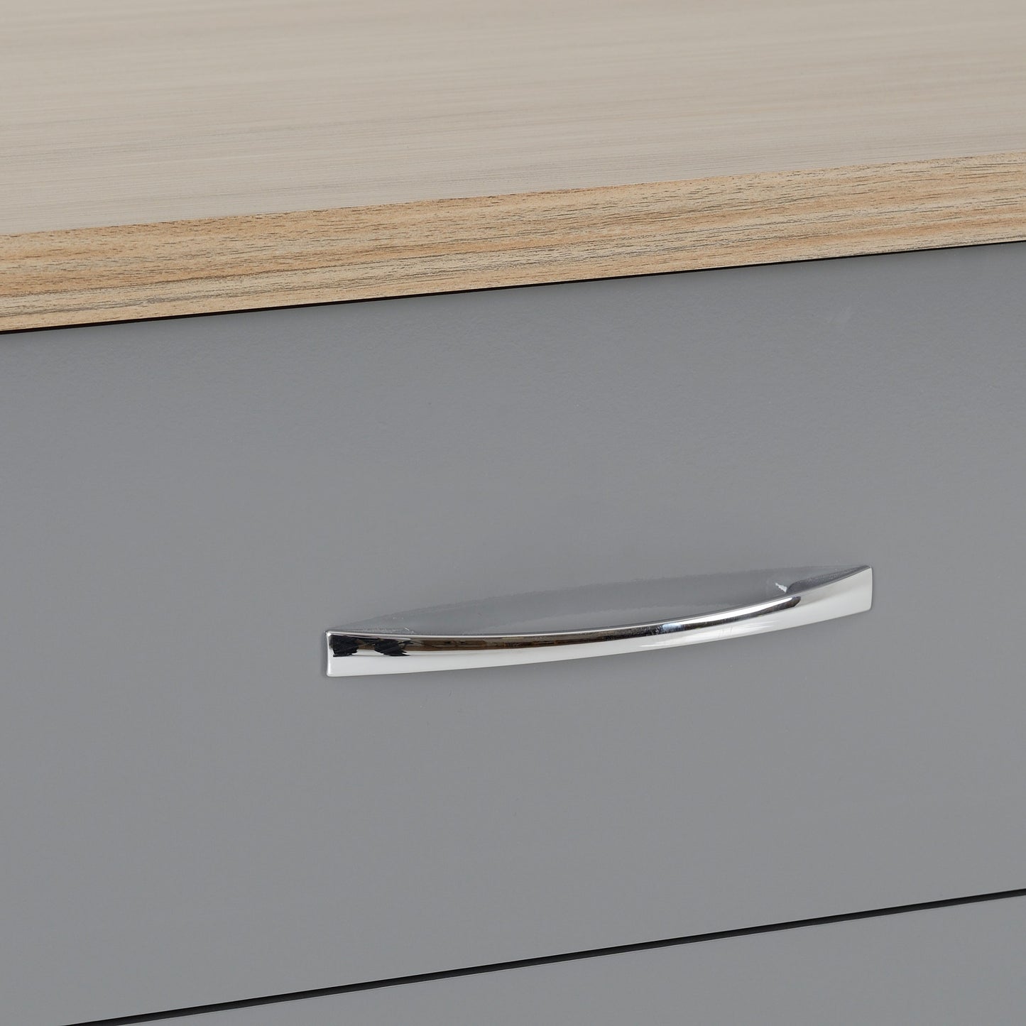 Nevada 3 Drawer Chest - Grey Gloss/Light Oak Effect Veneer