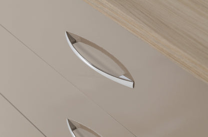 Nevada 3 Drawer Chest - Oyster Gloss/Light Oak Effect Veneer