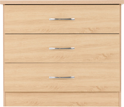 Nevada 3 Drawer Chest - Sonoma Oak Effect