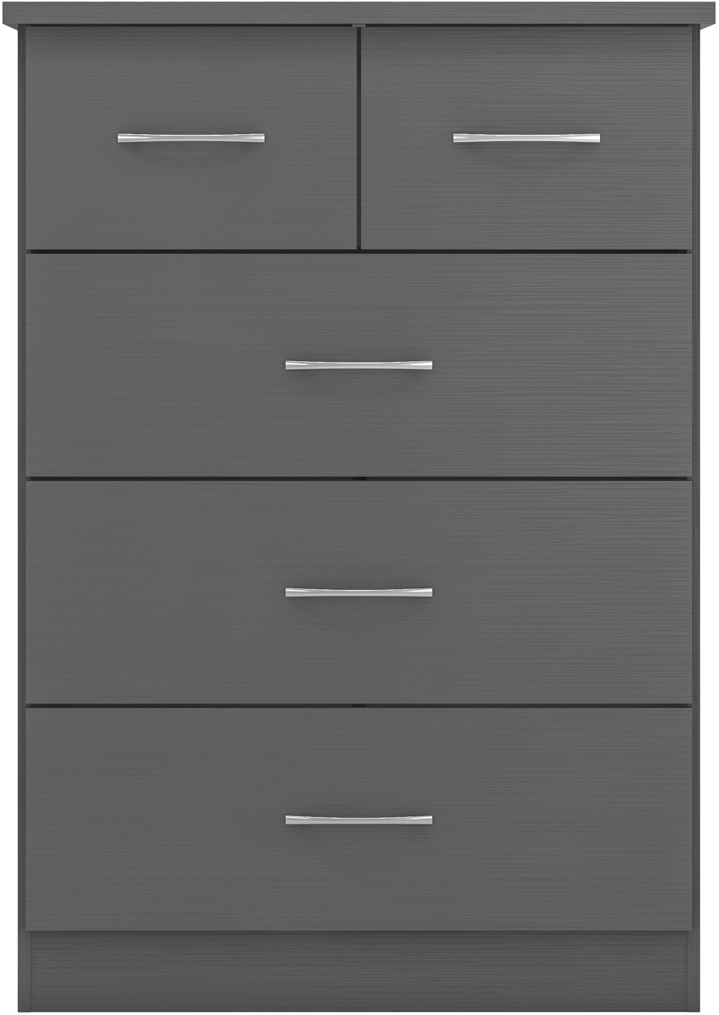 Nevada 3+2 Drawer Chest - 3D Effect Grey