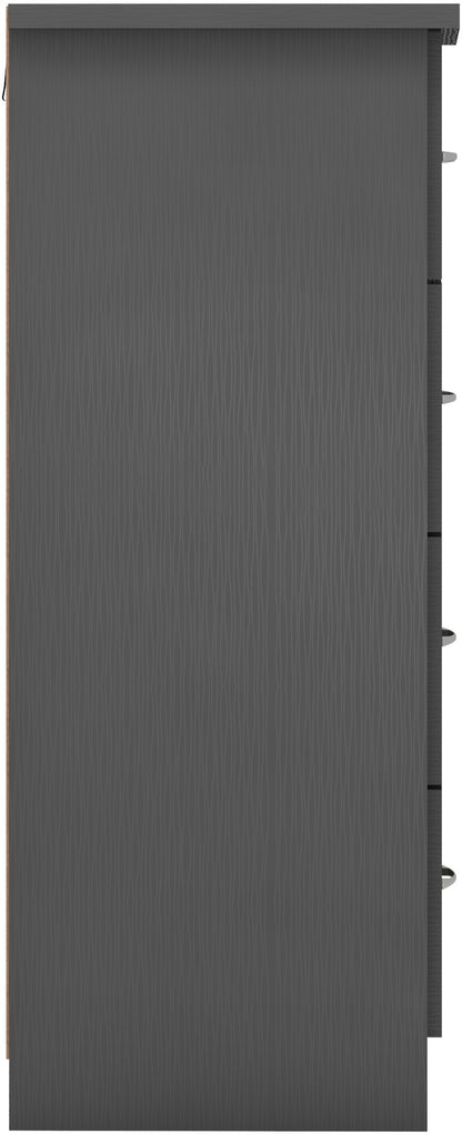 Nevada 3+2 Drawer Chest - 3D Effect Grey