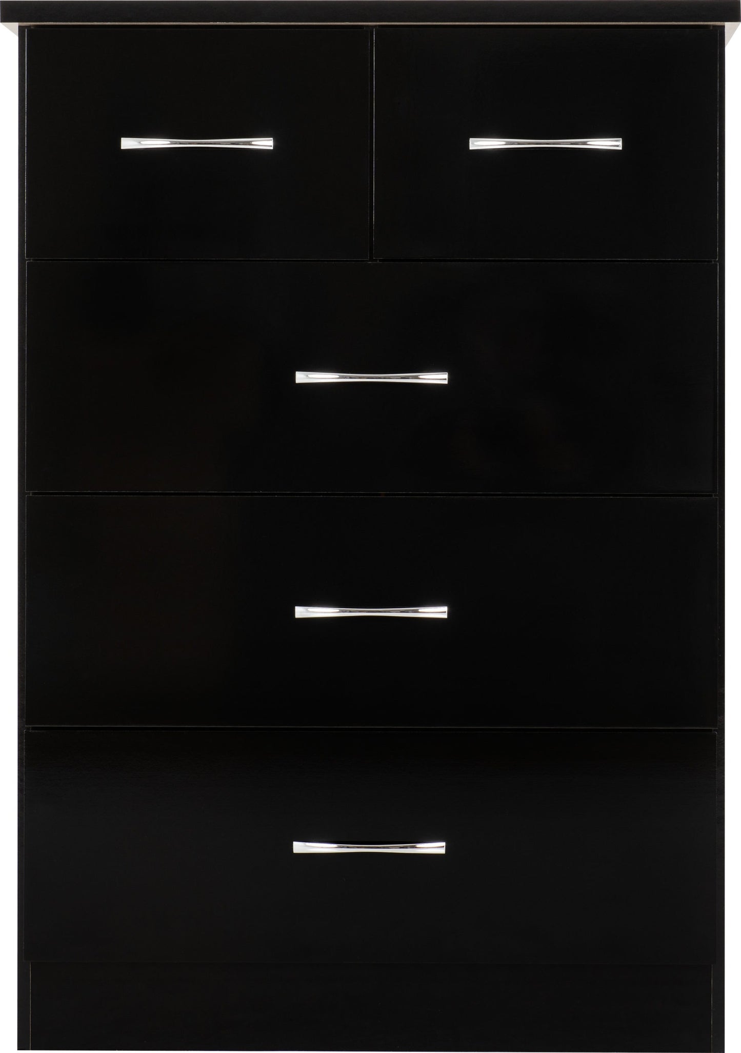 Nevada 3+2 Drawer Chest - Black Gloss