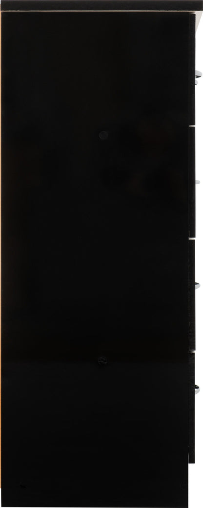 Nevada 3+2 Drawer Chest - Black Gloss