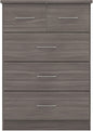 Nevada 3+2 Drawer Chest - Black Wood Grain