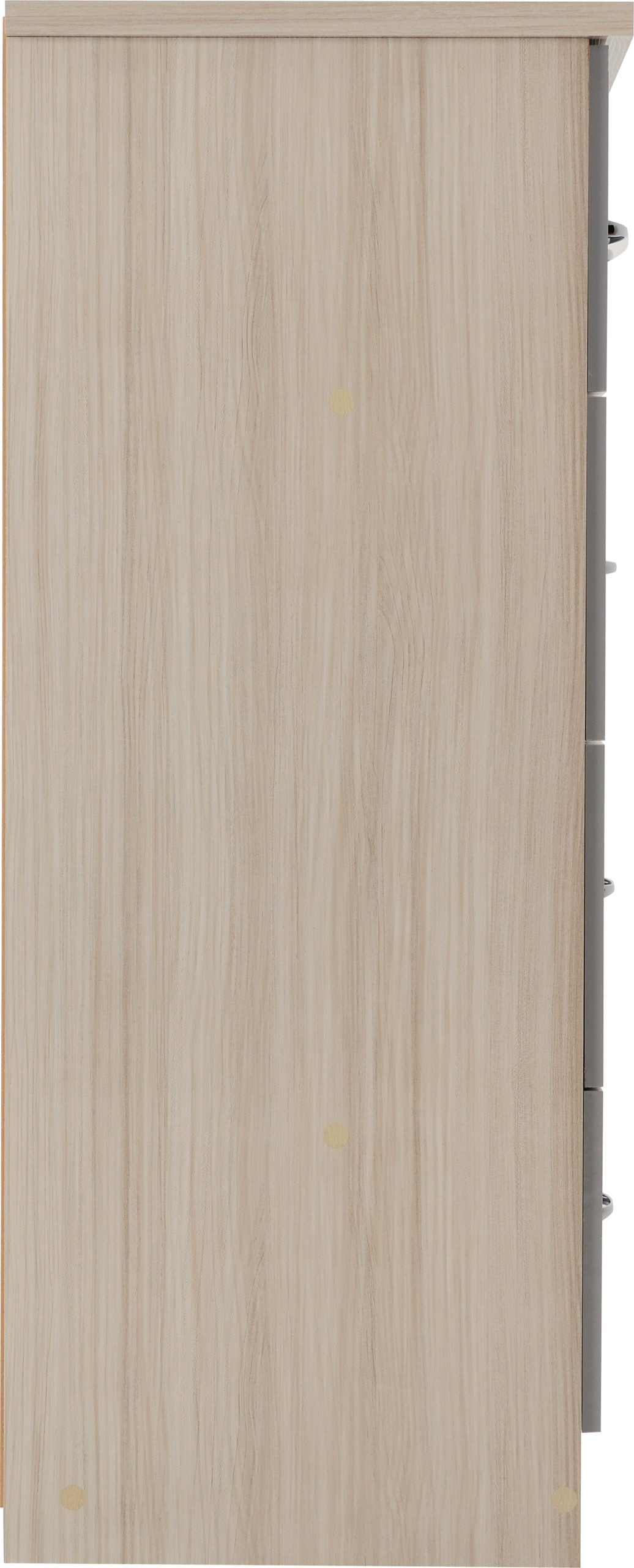 Nevada 3+2 Drawer Chest - Grey Gloss/Light Oak Effect Veneer