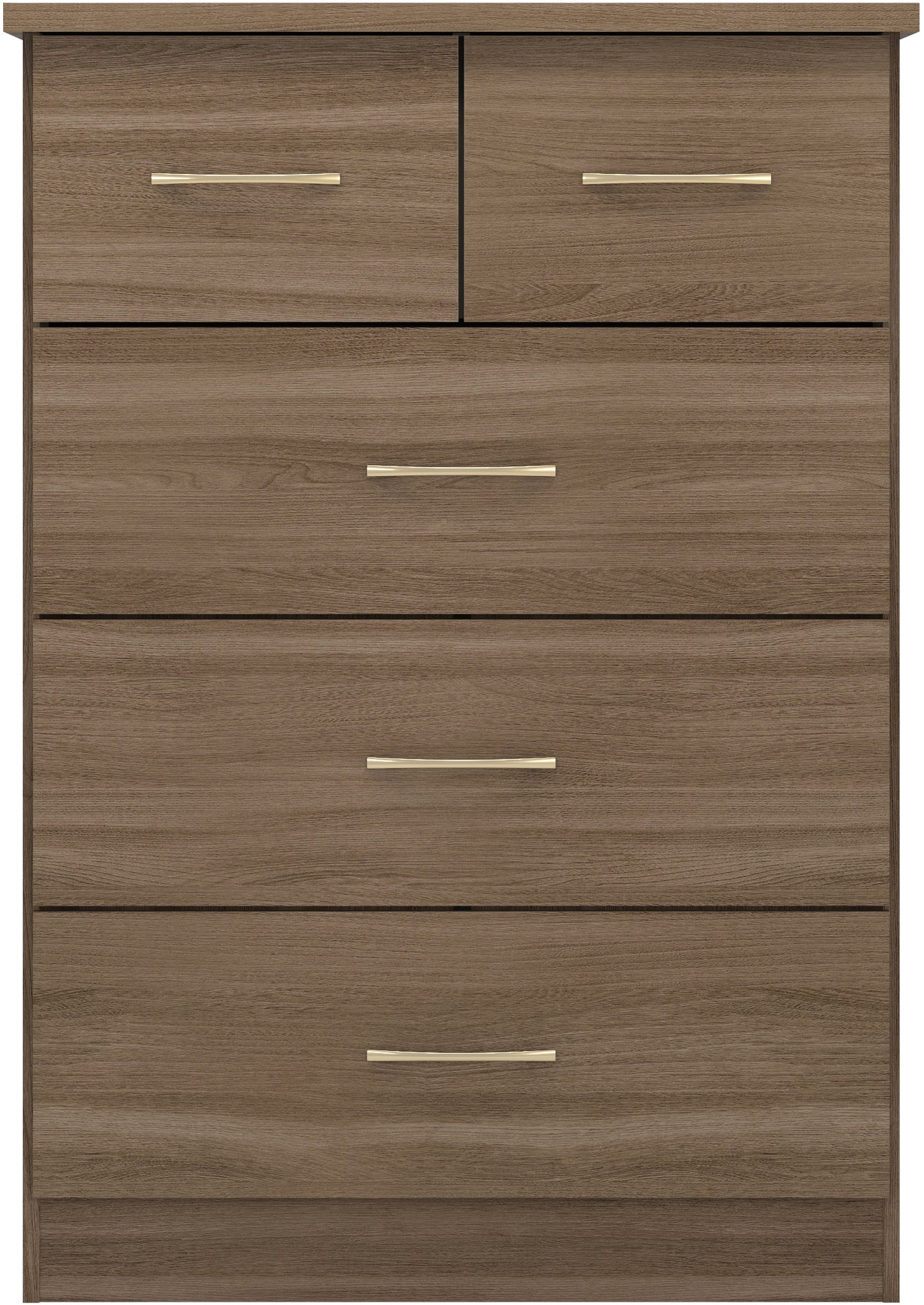 Nevada 3+2 Drawer Chest - Rustic Oak Effect