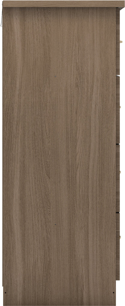 Nevada 3+2 Drawer Chest - Rustic Oak Effect