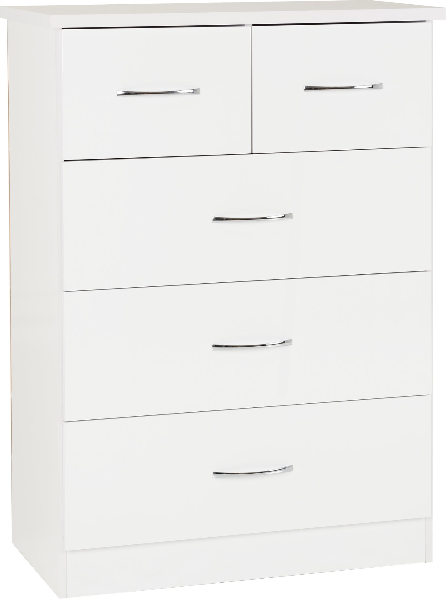 Nevada 3+2 Drawer Chest - White Gloss