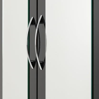Nevada 4 Door 2 Drawer Wardrobe - Black Gloss