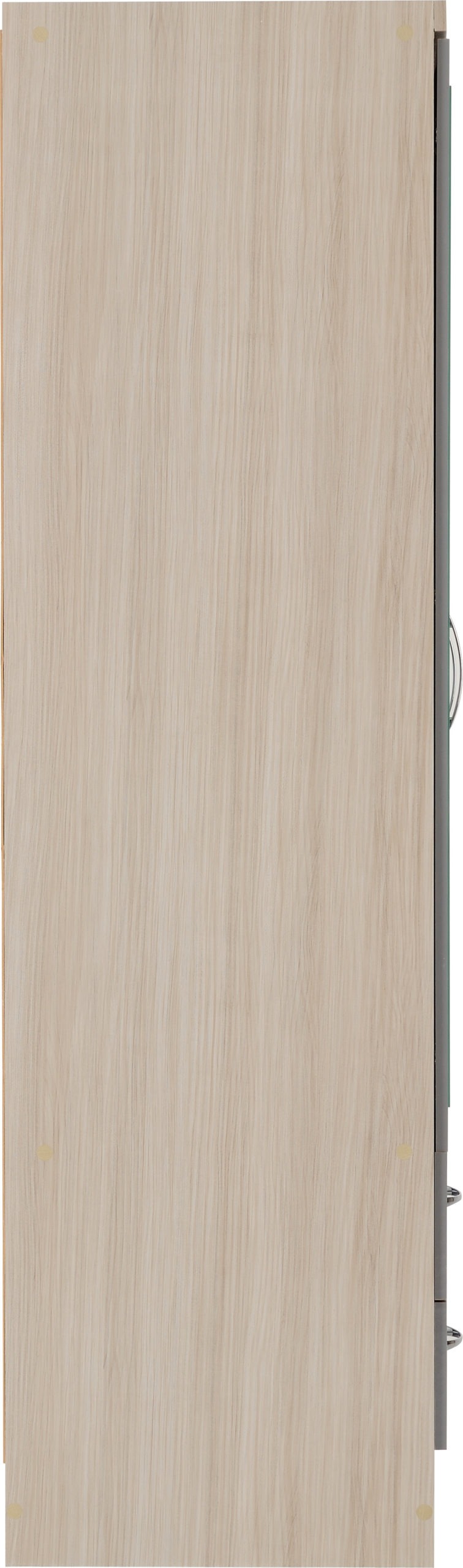 Nevada 4 Door 2 Drawer Wardrobe - Grey Gloss/Light Oak Effect Veneer