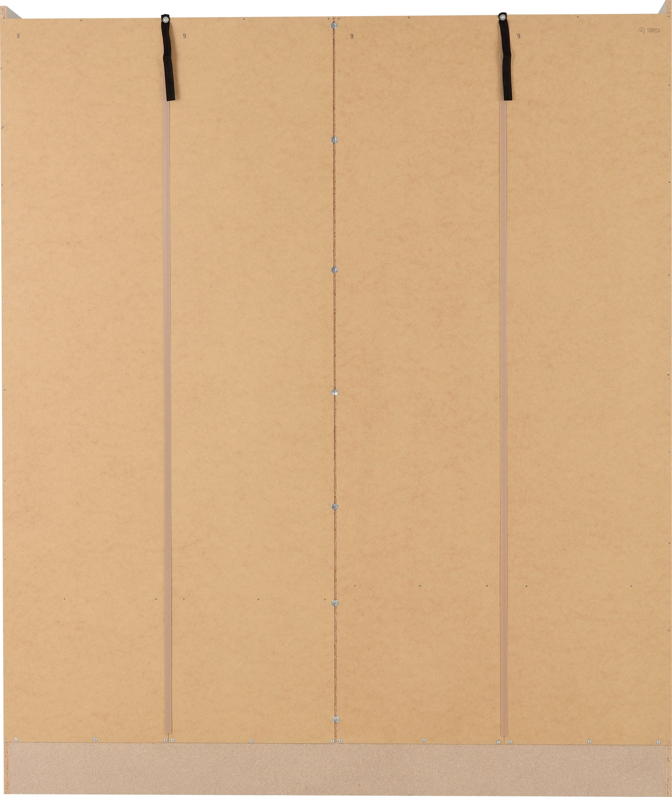 Nevada 4 Door 2 Drawer Wardrobe - Grey Gloss/Light Oak Effect Veneer