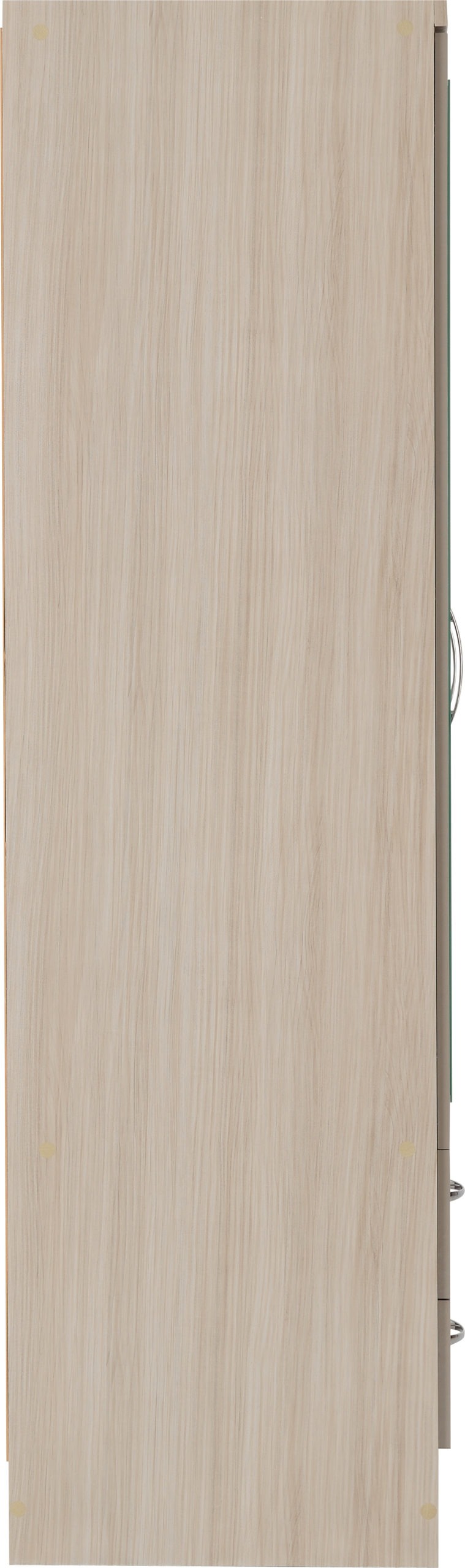 Nevada 4 Door 2 Drawer Wardrobe - Oyster Gloss/Light Oak Effect Veneer