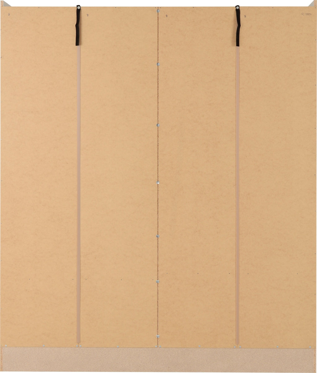 Nevada 4 Door 2 Drawer Wardrobe - Oyster Gloss/Light Oak Effect Veneer