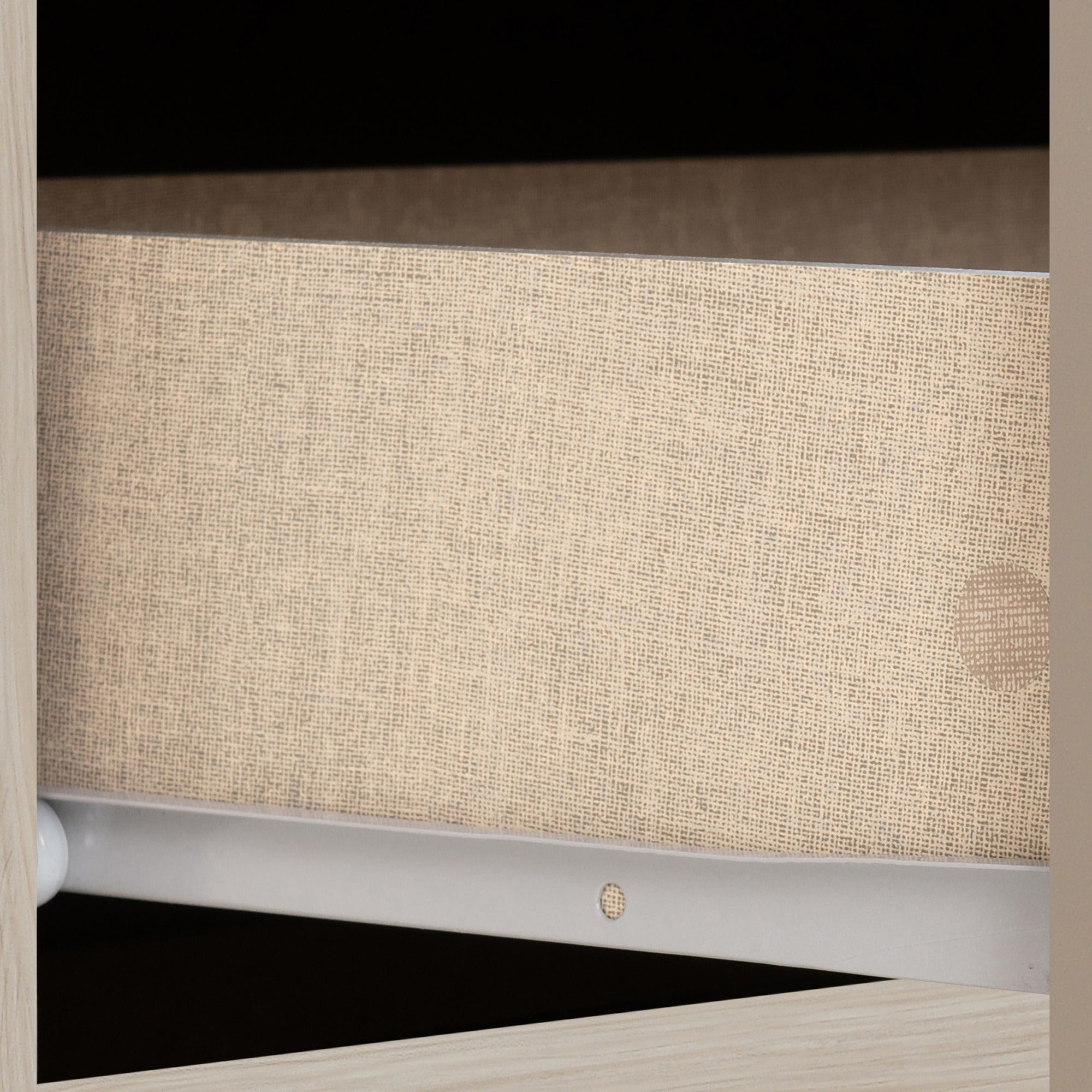 Nevada 4 Door 2 Drawer Wardrobe - Oyster Gloss/Light Oak Effect Veneer