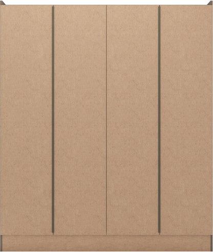 Nevada 4 Door 2 Drawer Wardrobe - Rustic Oak Effect