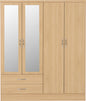 Nevada 4 Door 2 Drawer Wardrobe - Sonoma Oak Effect