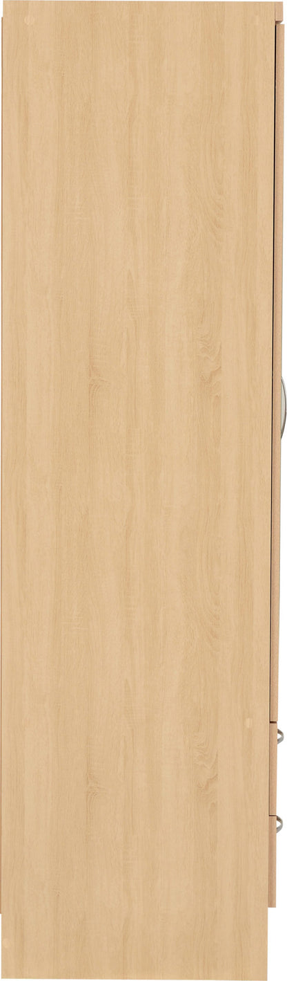 Nevada 4 Door 2 Drawer Wardrobe - Sonoma Oak Effect