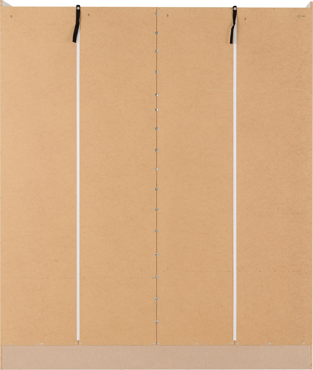 Nevada 4 Door 2 Drawer Wardrobe - White Gloss