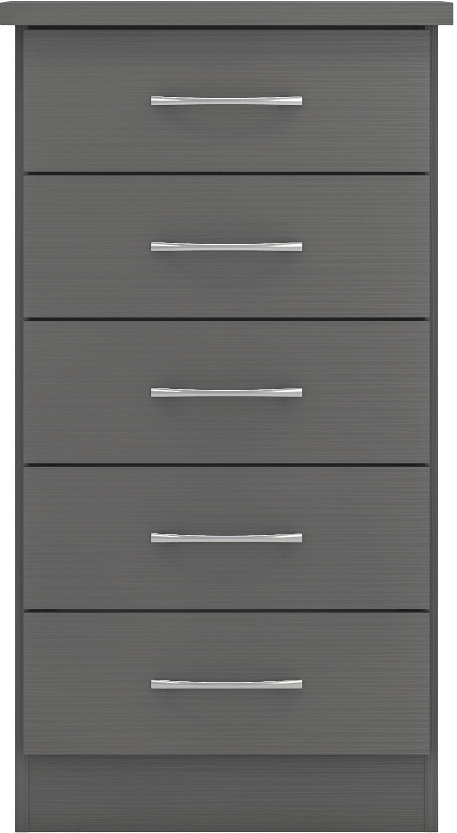 Nevada 5 Drawer Narrow Chest - 3D Effect Grey