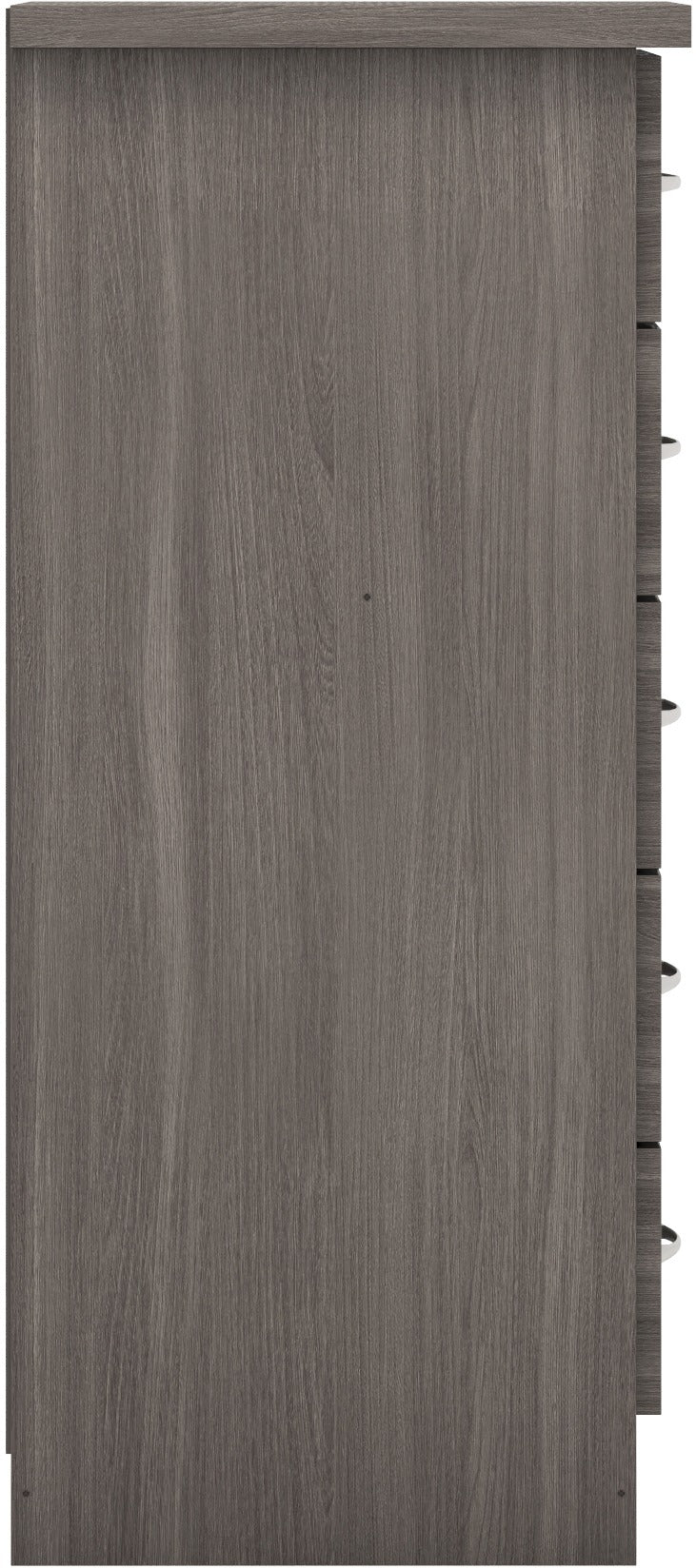 Nevada 5 Drawer Narrow Chest - Black Wood Grain
