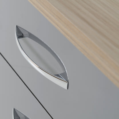 Nevada 5 Drawer Narrow Chest - Grey Gloss/Light Oak Effect Veneer