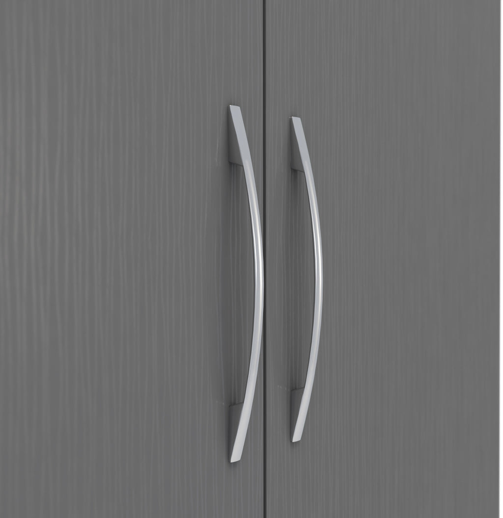 Nevada 6 Door 2 Drawer Wardrobe - 3D Effect Grey