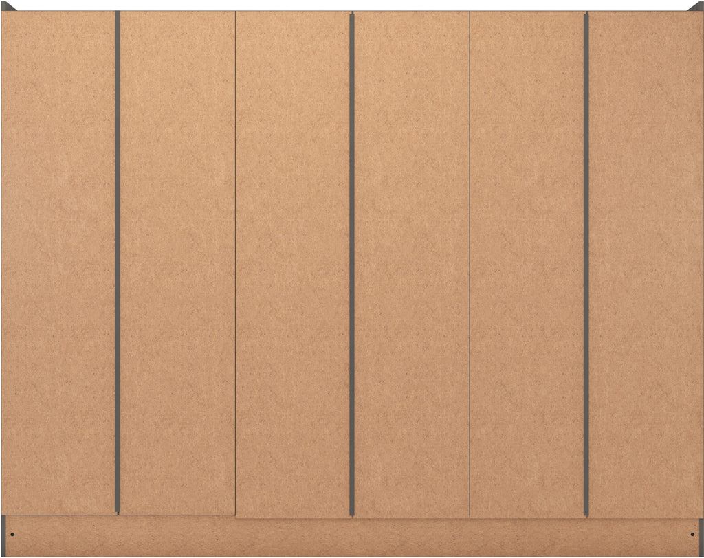 Nevada 6 Door 2 Drawer Wardrobe - 3D Effect Grey