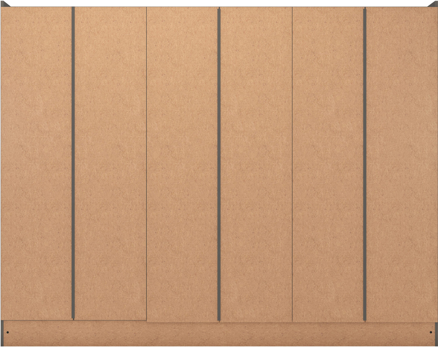 Nevada 6 Door 2 Drawer Wardrobe - 3D Effect Grey