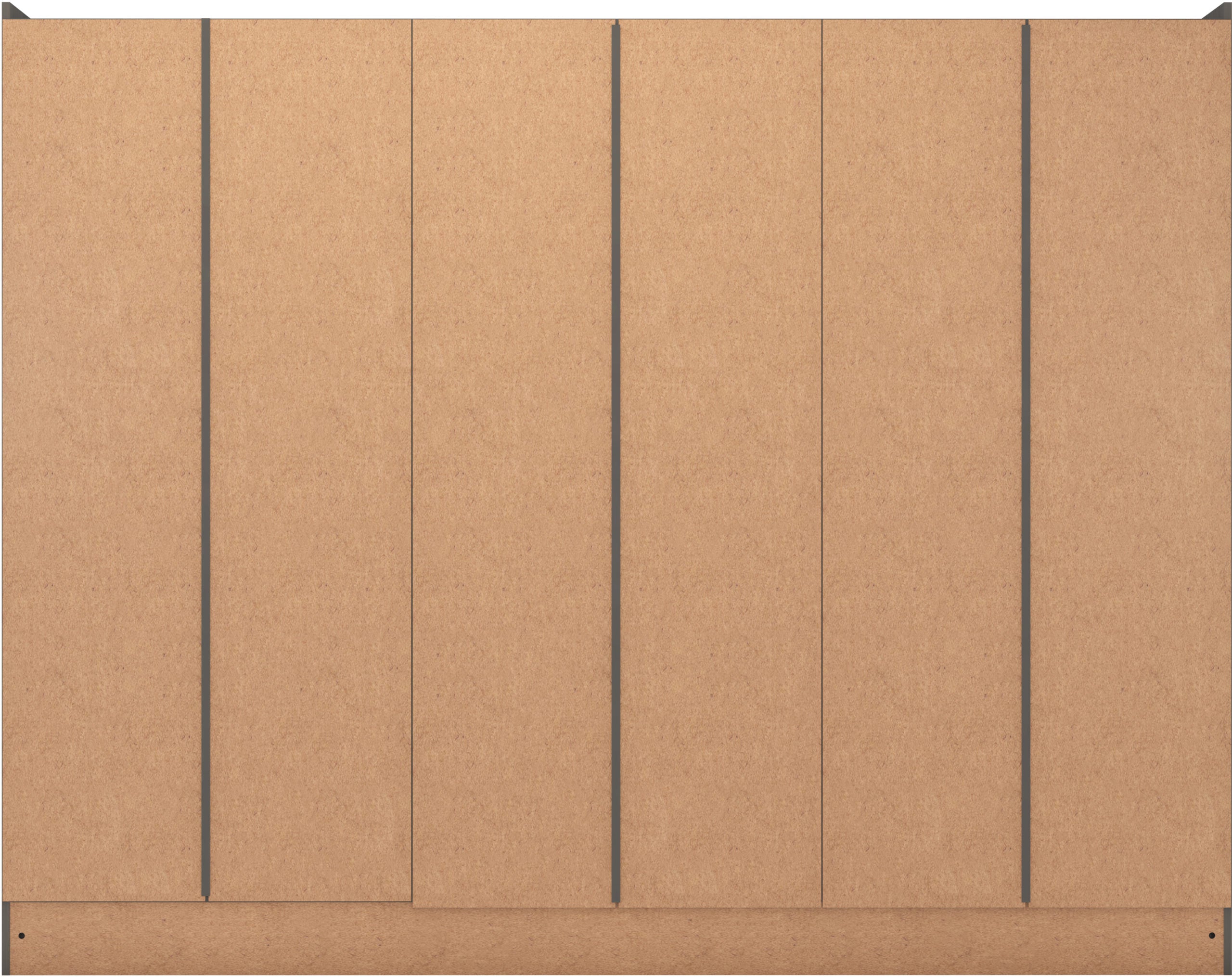 Nevada 6 Door 2 Drawer Wardrobe - 3D Effect Grey