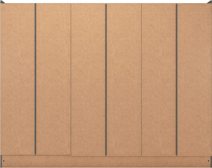 Nevada 6 Door 2 Drawer Wardrobe - 3D Effect Grey