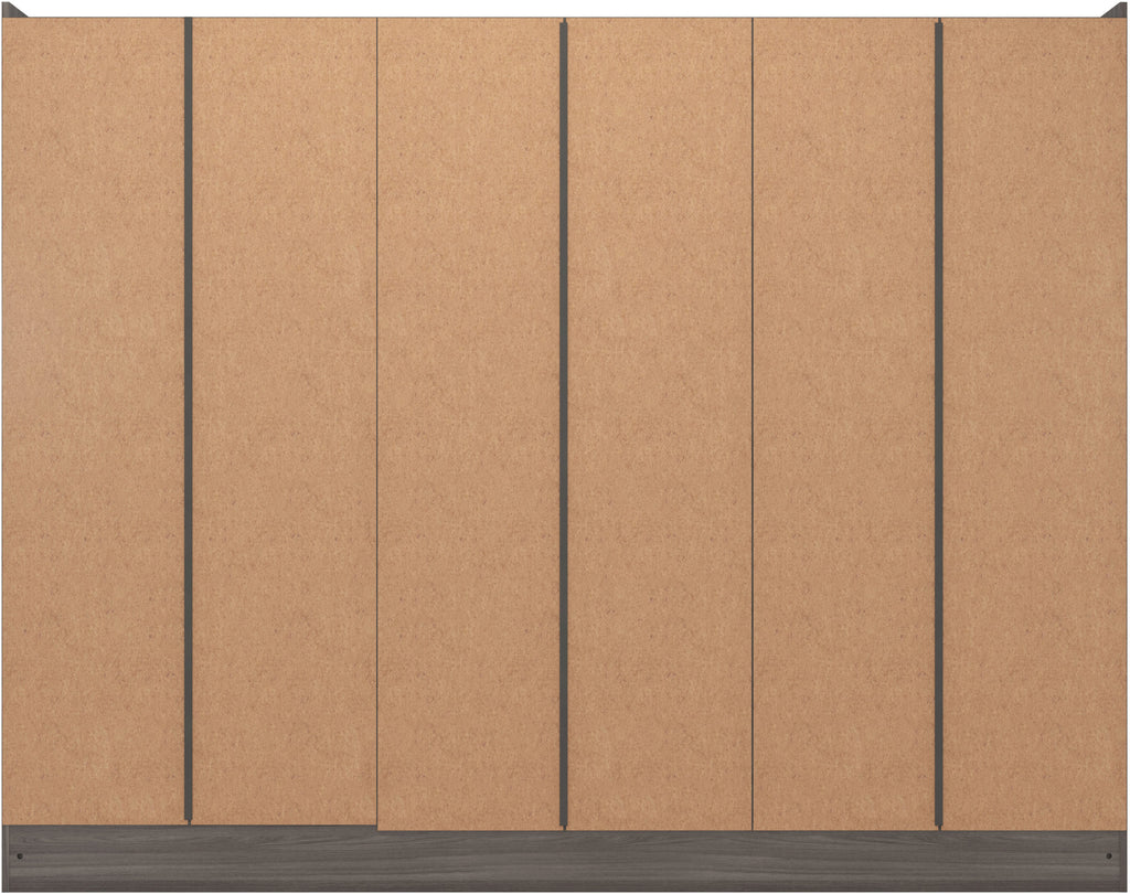 Nevada 6 Door 2 Drawer Wardrobe - Black Wood Grain