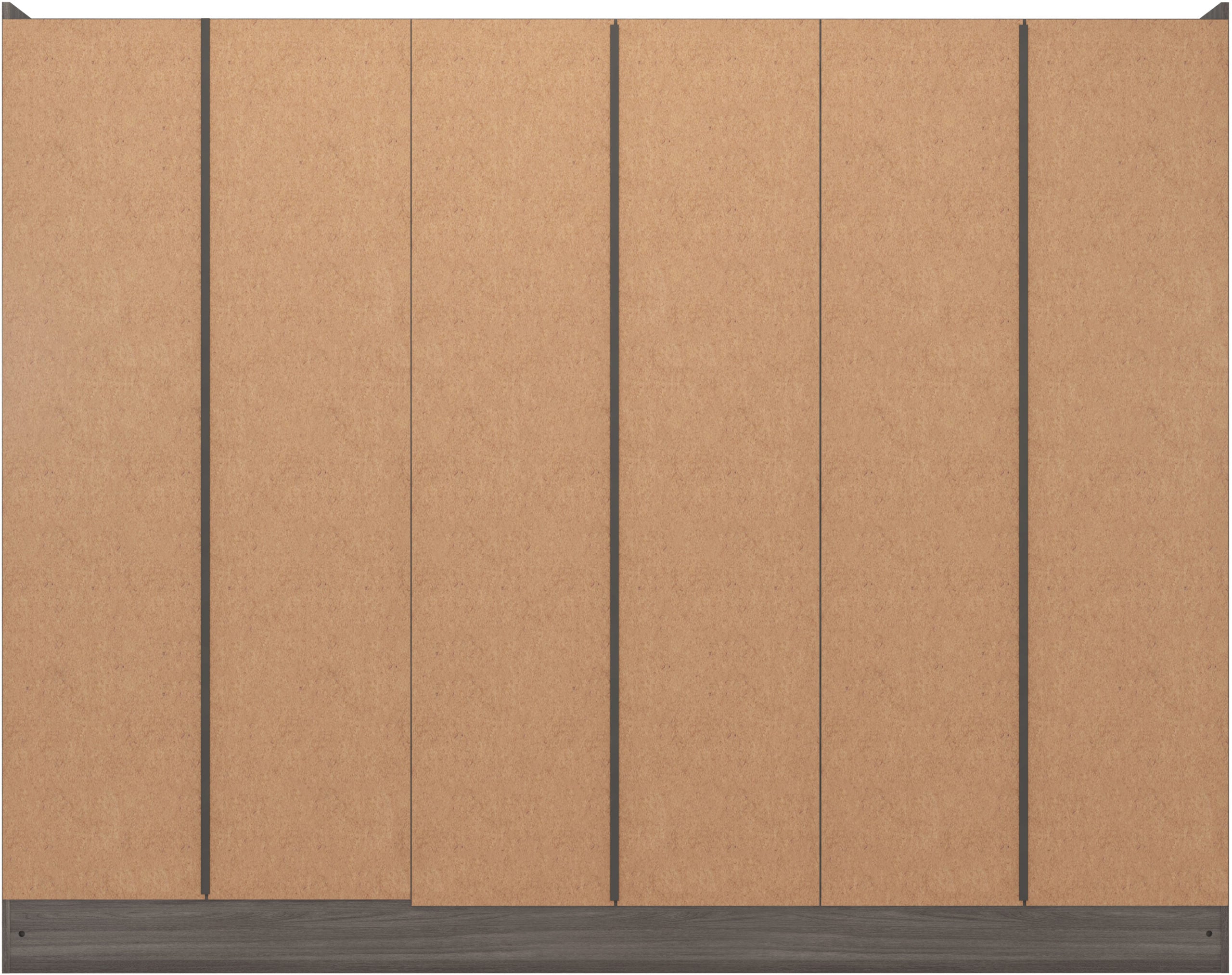 Nevada 6 Door 2 Drawer Wardrobe - Black Wood Grain