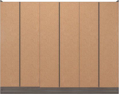 Nevada 6 Door 2 Drawer Wardrobe - Black Wood Grain