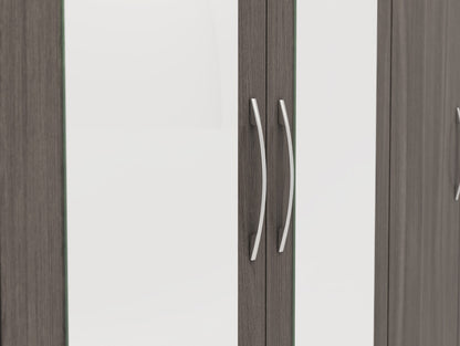 Nevada 6 Door 2 Drawer Wardrobe - Black Wood Grain