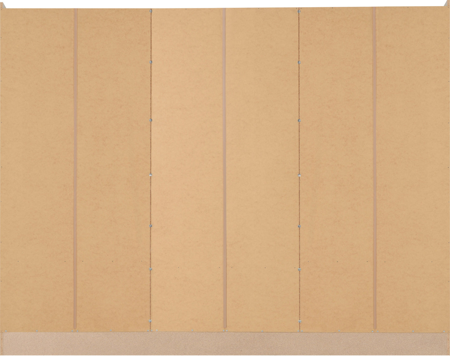 Nevada 6 Door 2 Drawer Wardrobe - Grey Gloss/Light Oak Effect Veneer