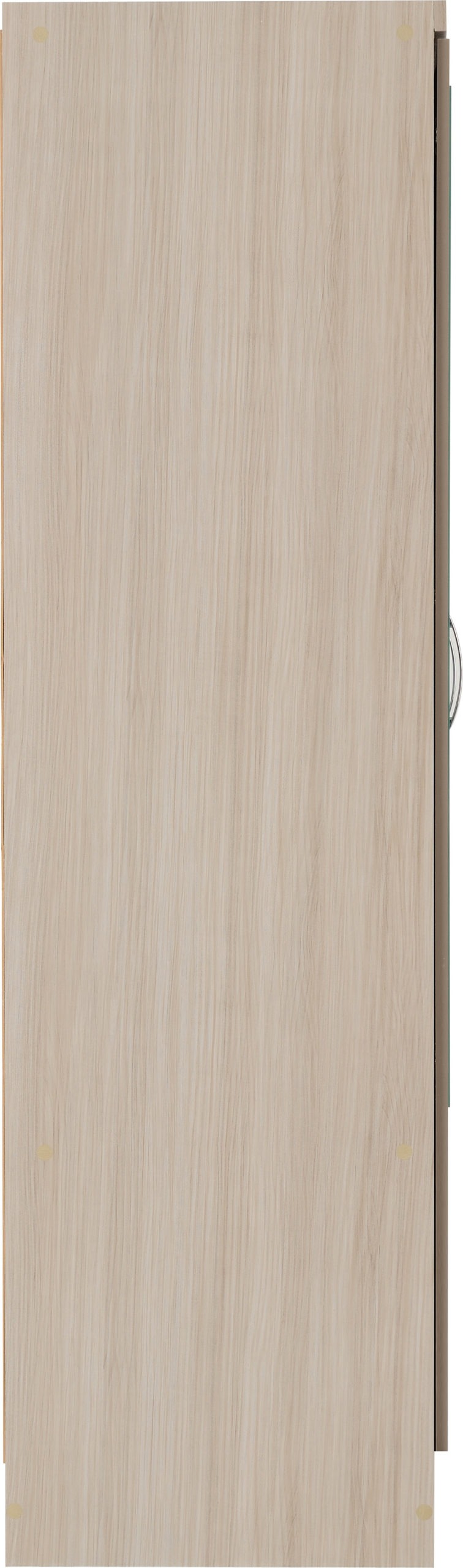 Nevada 6 Door 2 Drawer Wardrobe - Oyster Gloss/Light Oak Effect Veneer