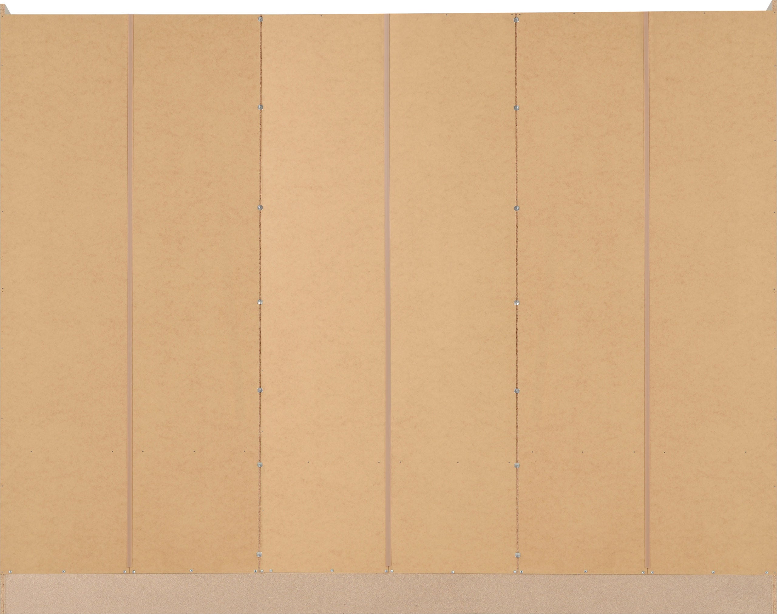 Nevada 6 Door 2 Drawer Wardrobe - Oyster Gloss/Light Oak Effect Veneer