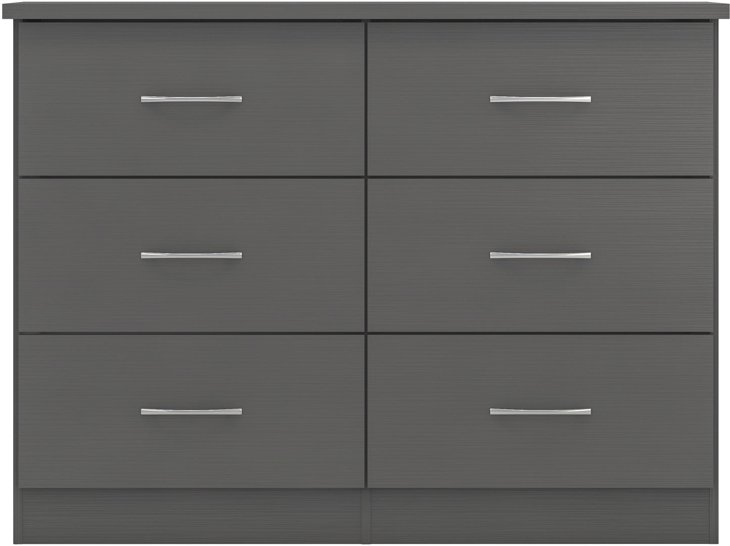 Nevada 6 Drawer Chest - 3D Effect Grey