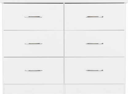 Nevada 6 Drawer Chest - White Gloss