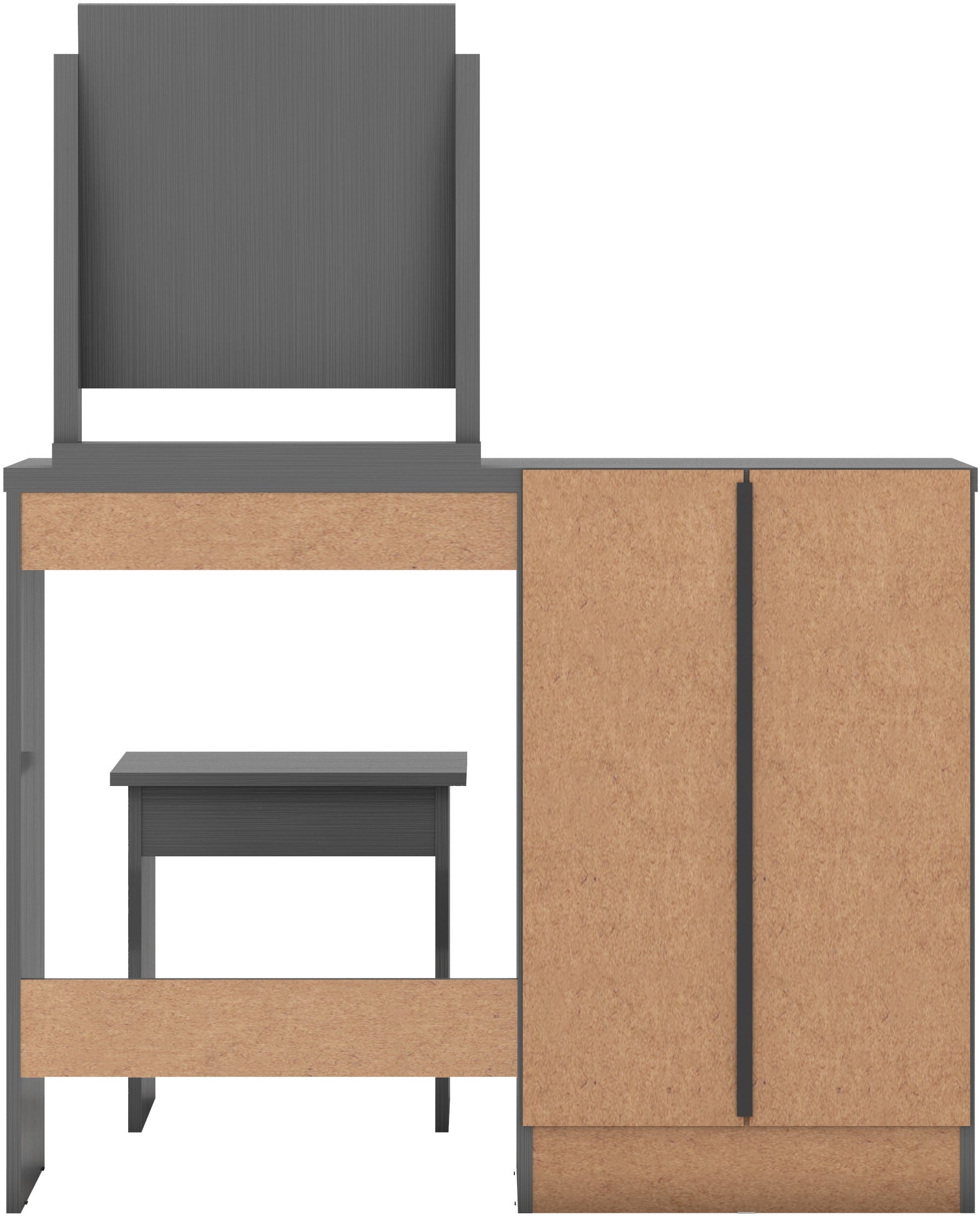 Nevada Dressing Table Set - 3D Effect Grey