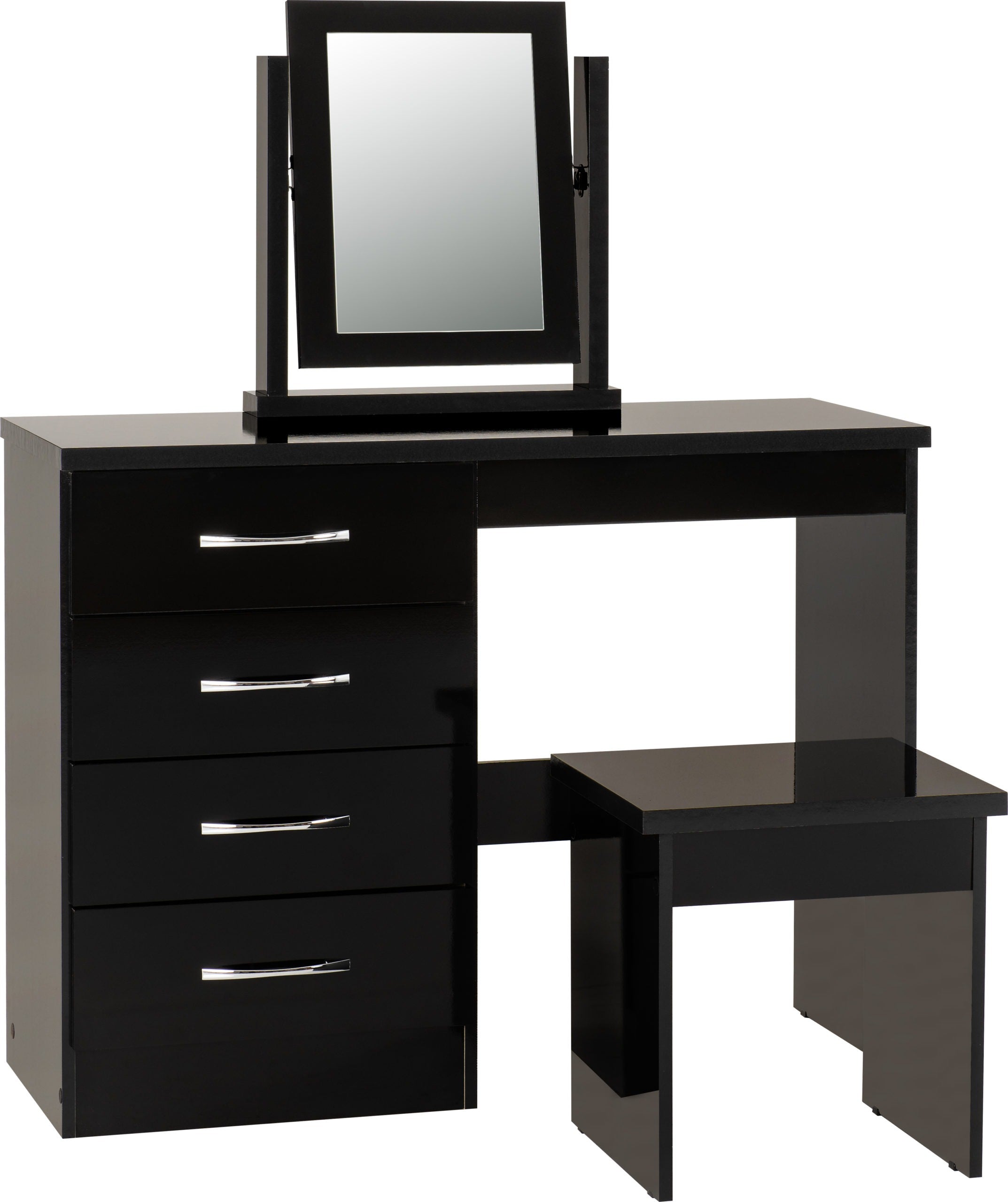 Nevada Dressing Table Set - Black Gloss