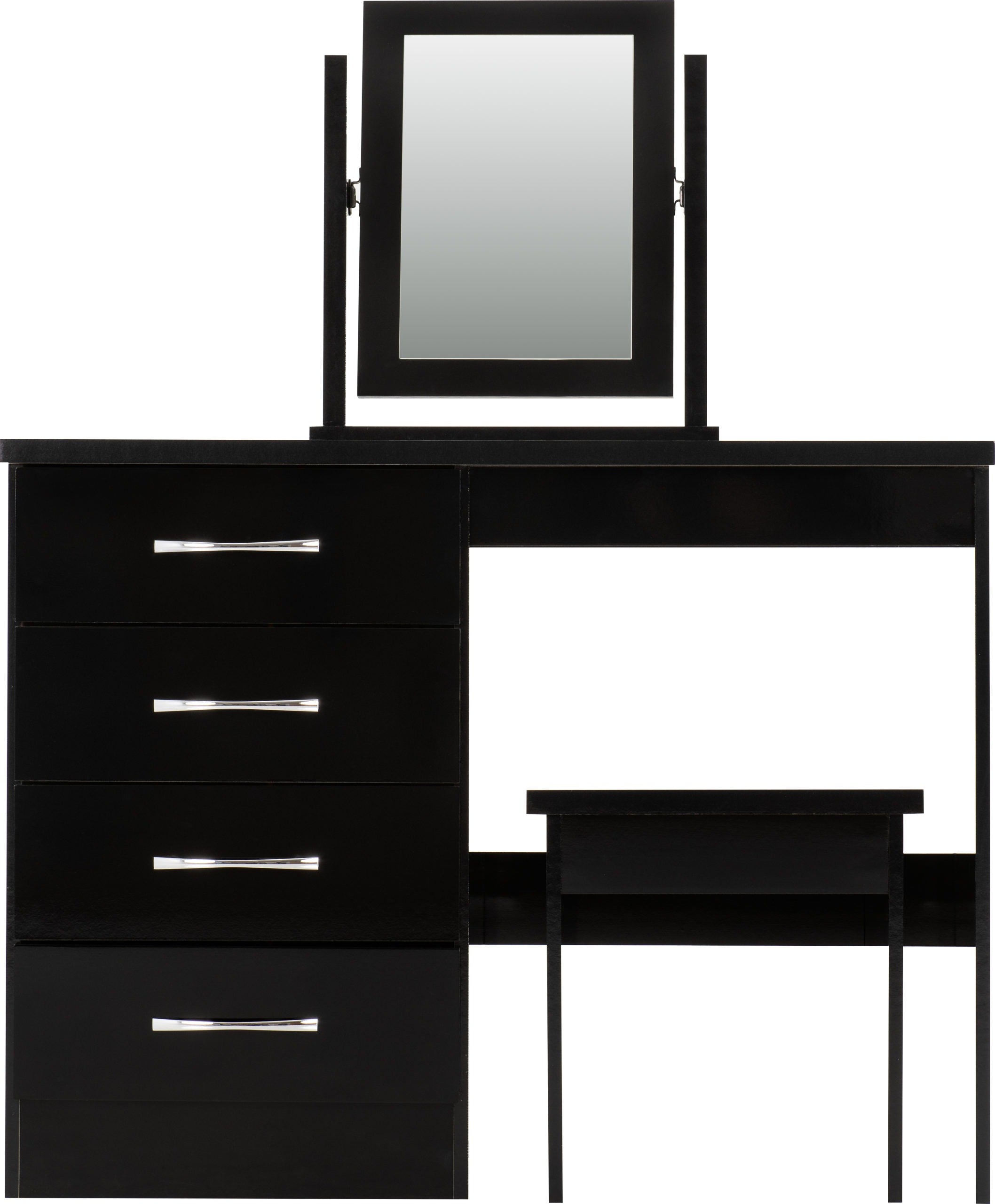 Nevada Dressing Table Set - Black Gloss