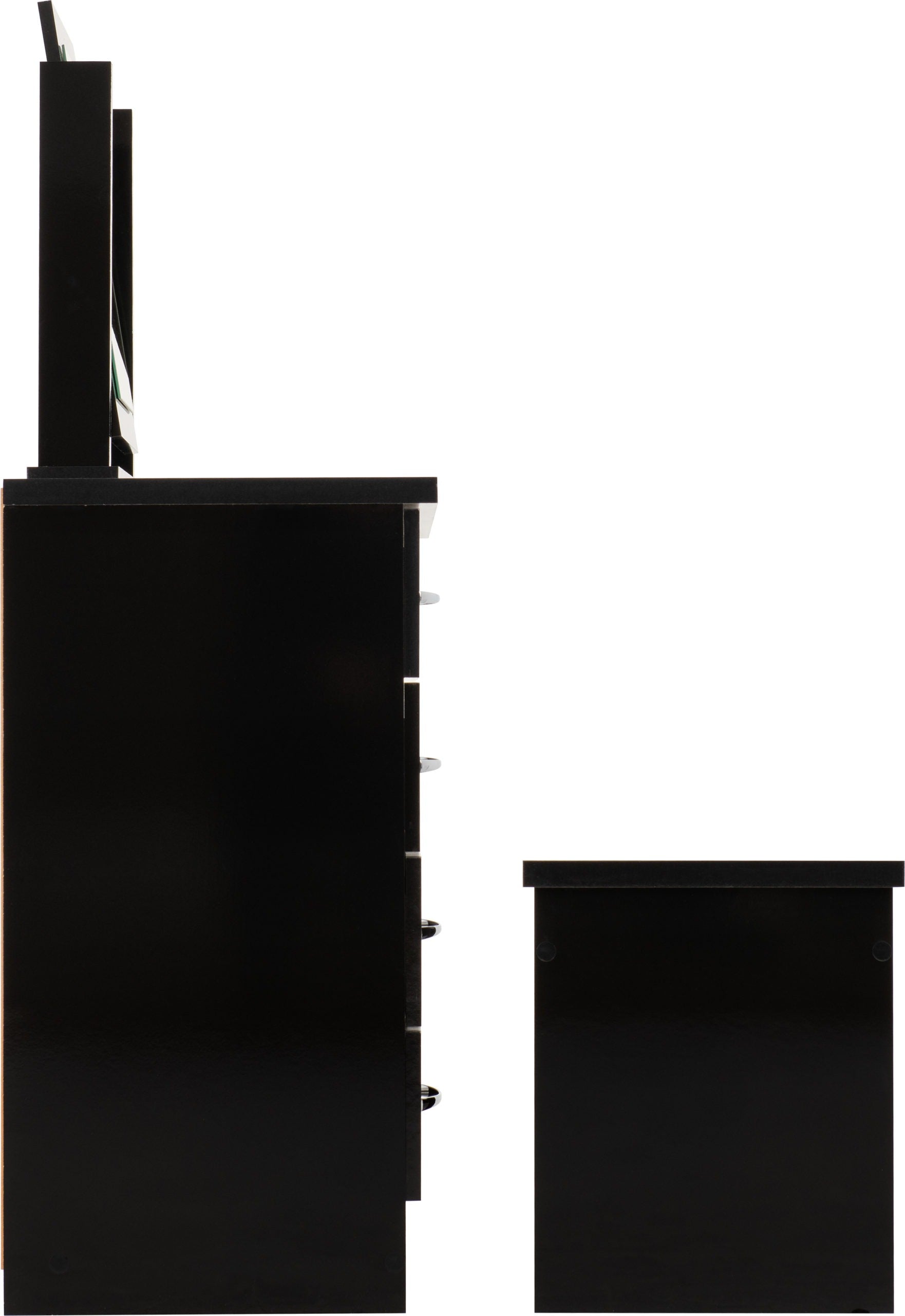 Nevada Dressing Table Set - Black Gloss