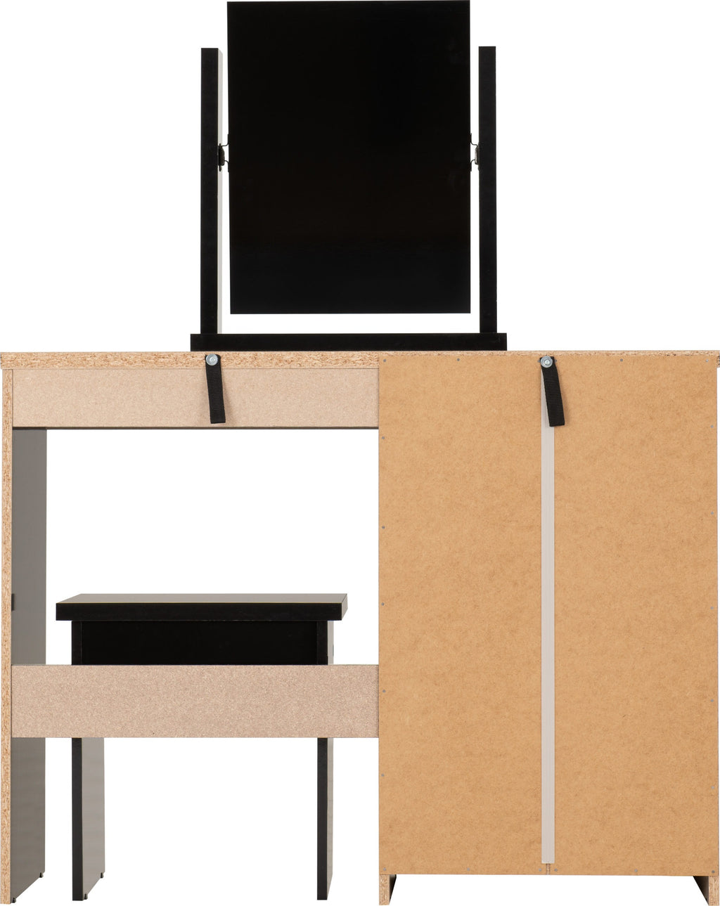 Nevada Dressing Table Set - Black Gloss