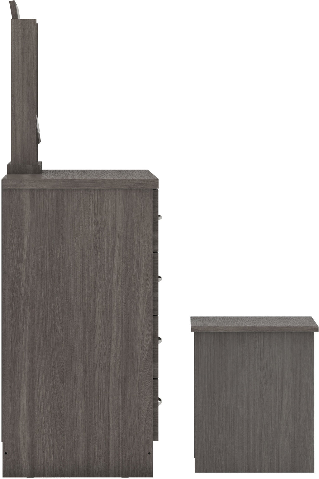 Nevada Dressing Table Set - Black Wood Grain