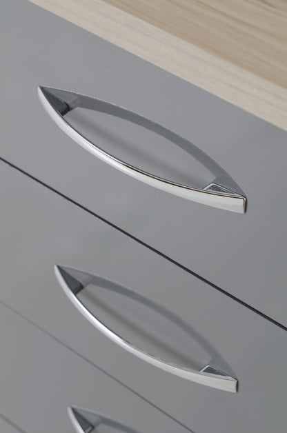 Nevada Dressing Table Set - Grey Gloss/Light Oak Effect Veneer