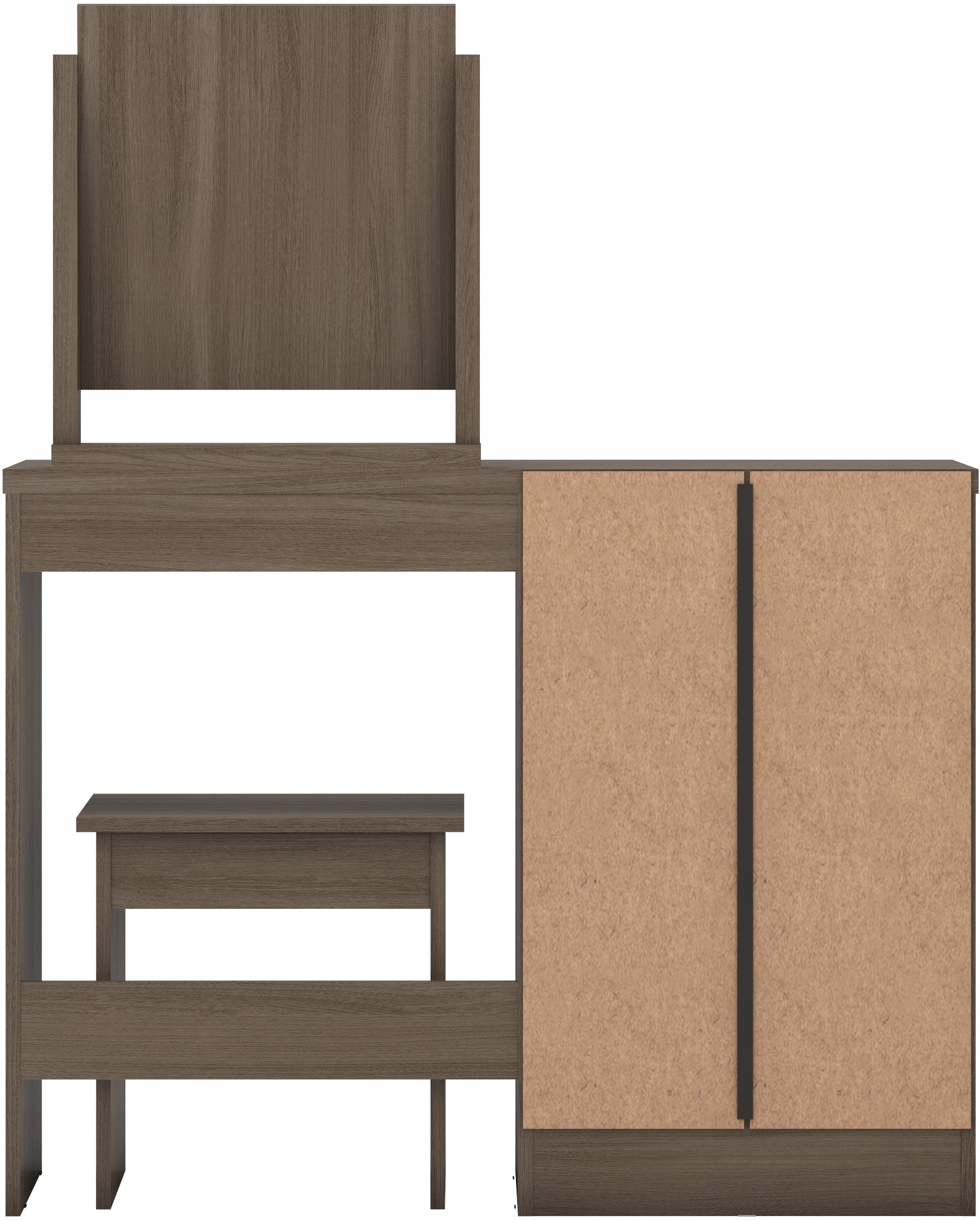 Nevada Dressing Table Set - Rustic Oak Effect