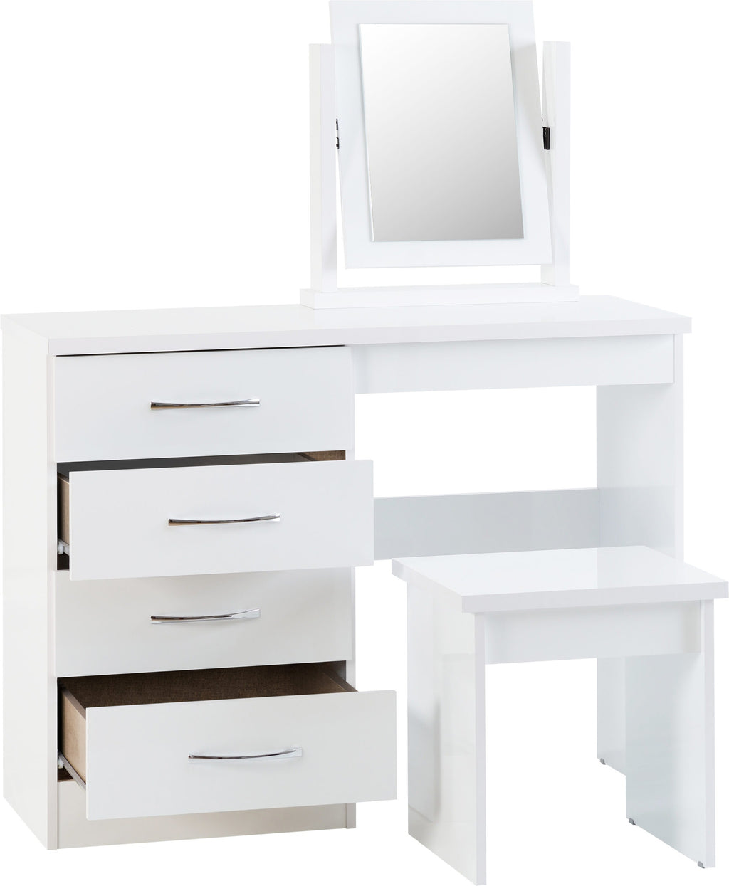 Nevada Dressing Table Set - White Gloss