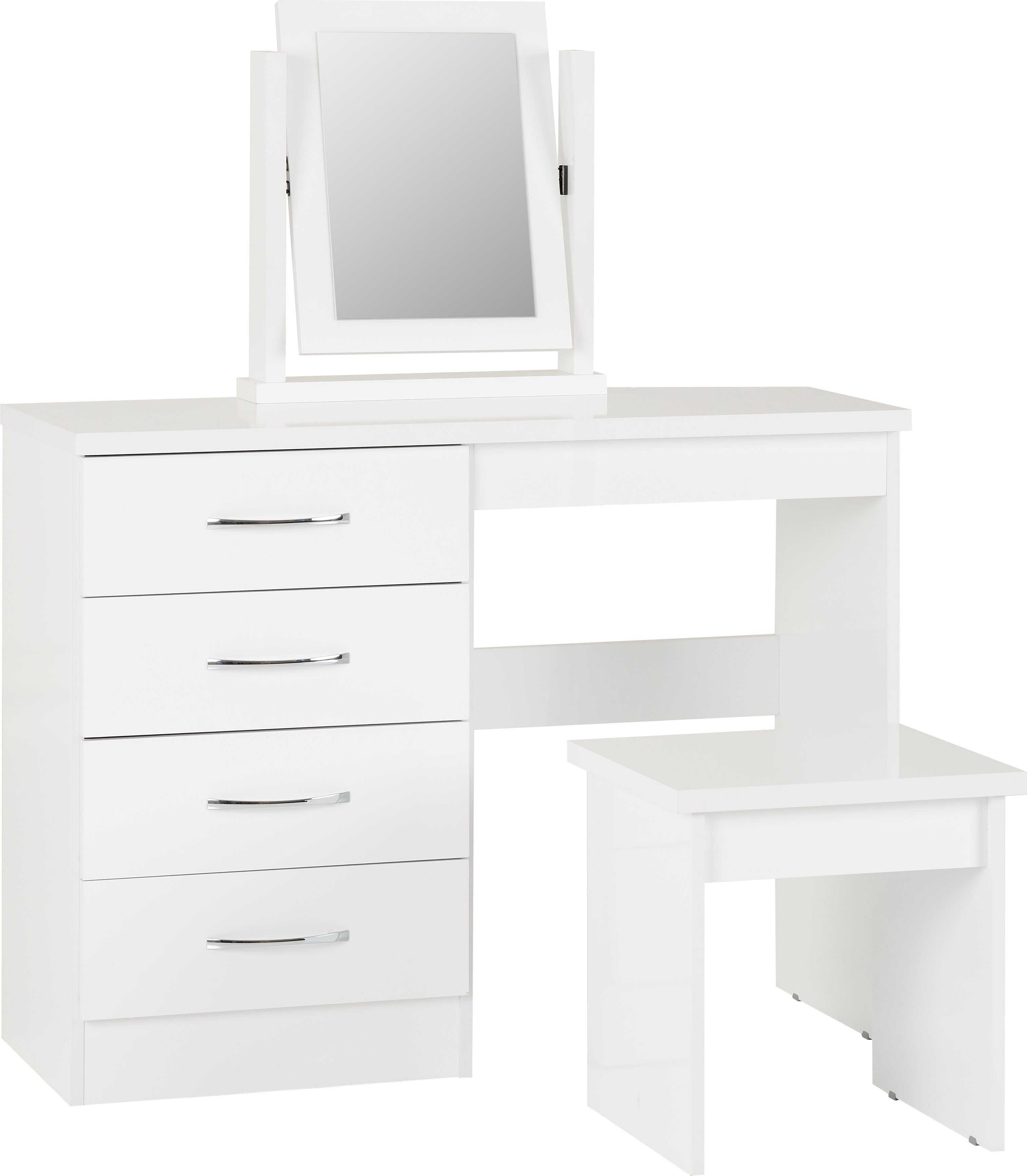 Nevada Dressing Table Set - White Gloss